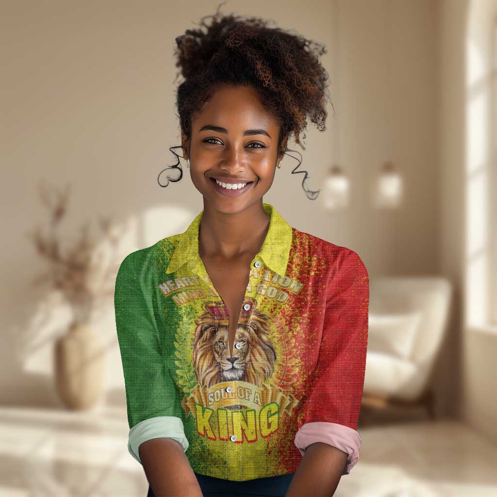 King's African Spirit Women Casual Shirt Heart of A Lion