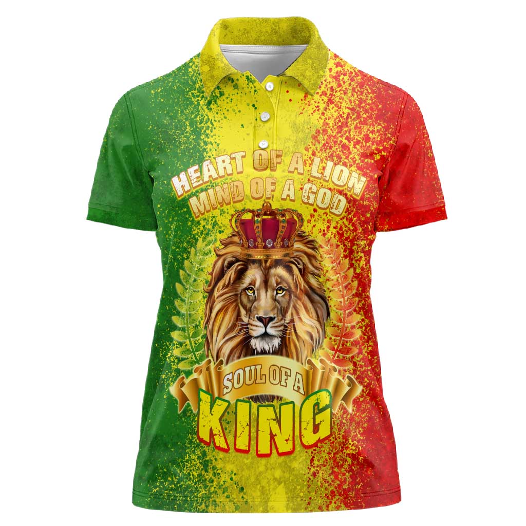 King's African Spirit Women Polo Shirt Heart of A Lion