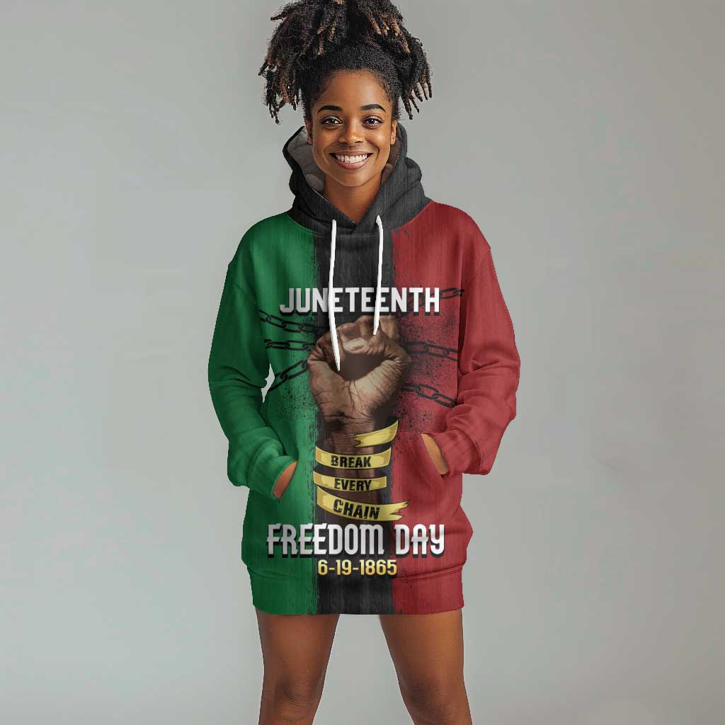 Juneteenth Freedom Day Hoodie Dress Black Pride Month