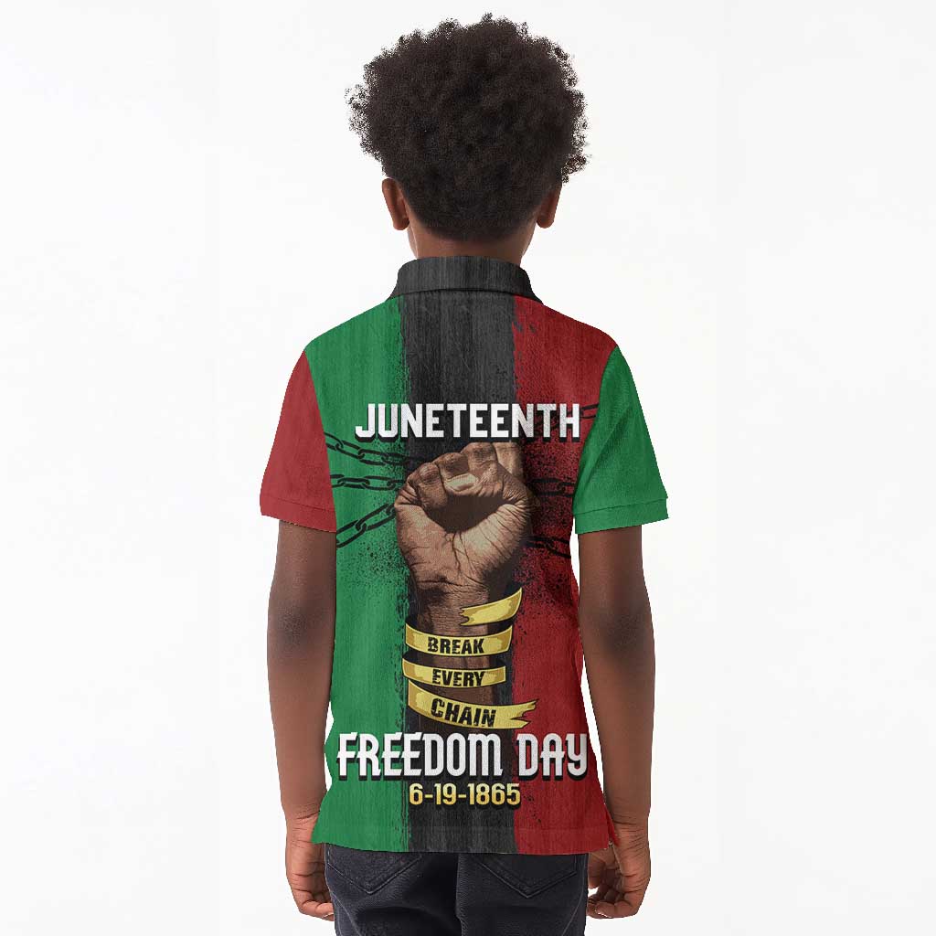 Juneteenth Freedom Day Kid Polo Shirt Black Pride Month