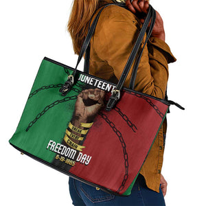 Juneteenth Freedom Day Leather Tote Bag Black Pride Month