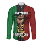 Juneteenth Freedom Day Long Sleeve Button Shirt Black Pride Month