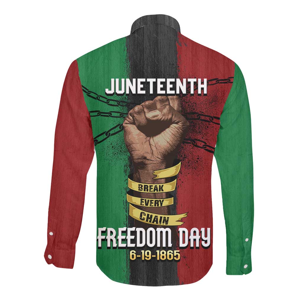 Juneteenth Freedom Day Long Sleeve Button Shirt Black Pride Month