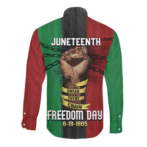 Juneteenth Freedom Day Long Sleeve Button Shirt Black Pride Month