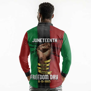 Juneteenth Freedom Day Long Sleeve Polo Shirt Black Pride Month