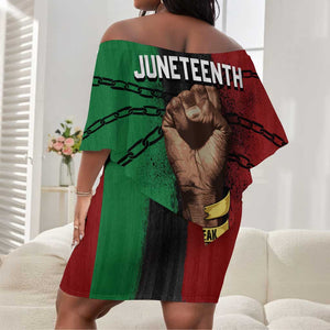 Juneteenth Freedom Day Off Shoulder Short Dress Black Pride Month