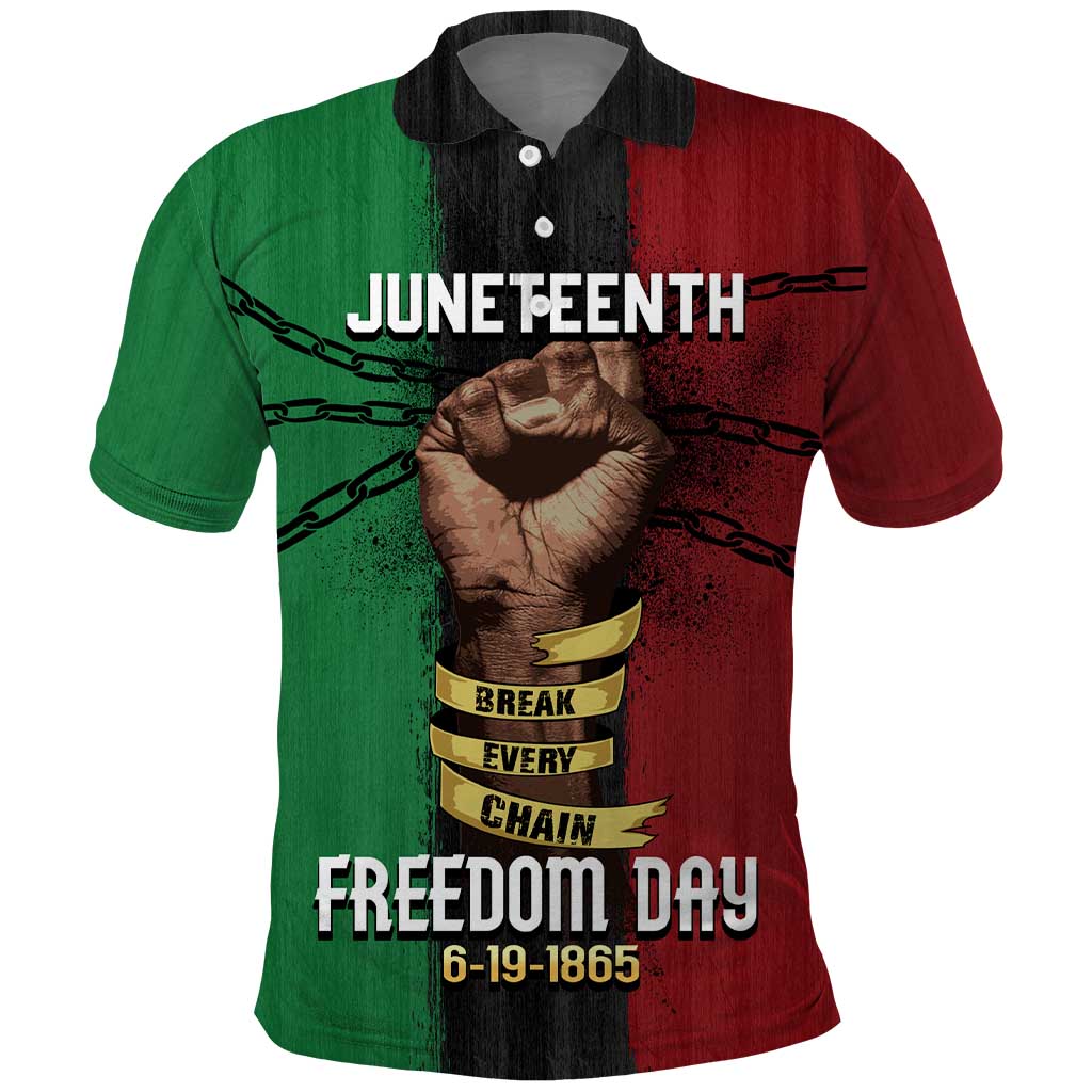 Juneteenth Freedom Day Polo Shirt Black Pride Month