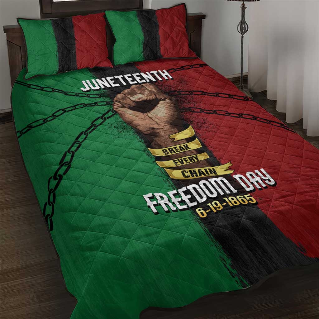 Juneteenth Freedom Day Quilt Bed Set Black Pride Month