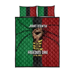 Juneteenth Freedom Day Quilt Bed Set Black Pride Month