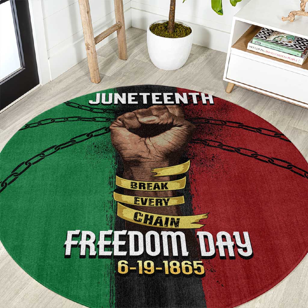 Juneteenth Freedom Day Round Carpet Black Pride Month