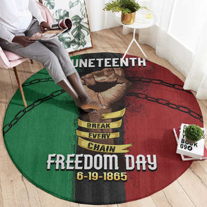 Juneteenth Freedom Day Round Carpet Black Pride Month