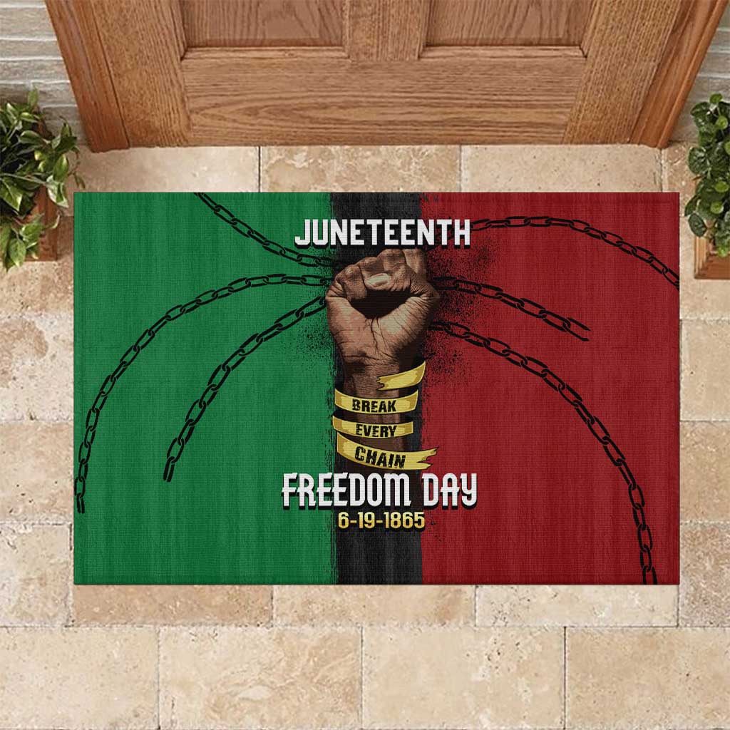 Juneteenth Freedom Day Rubber Doormat Black Pride Month