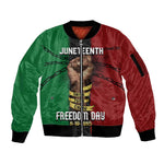 Juneteenth Freedom Day Sleeve Zip Bomber Jacket Black Pride Month