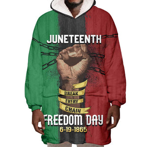 Juneteenth Freedom Day Wearable Blanket Hoodie Black Pride Month