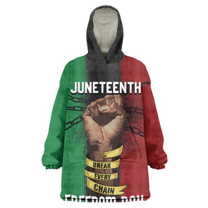 Juneteenth Freedom Day Wearable Blanket Hoodie Black Pride Month