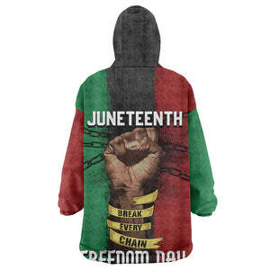 Juneteenth Freedom Day Wearable Blanket Hoodie Black Pride Month