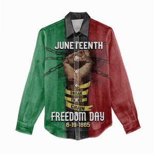 Juneteenth Freedom Day Women Casual Shirt Black Pride Month