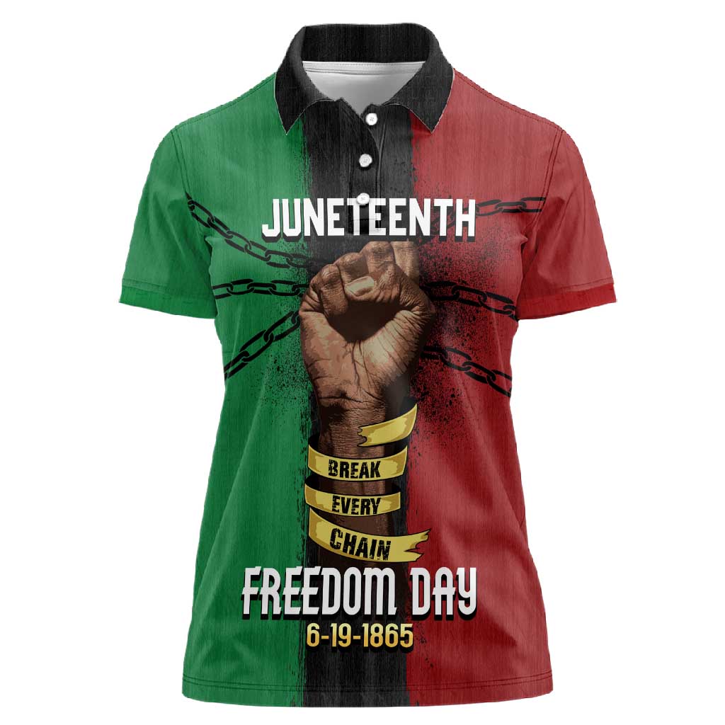 Juneteenth Freedom Day Women Polo Shirt Black Pride Month