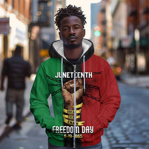 Juneteenth Freedom Day Zip Hoodie Black Pride Month