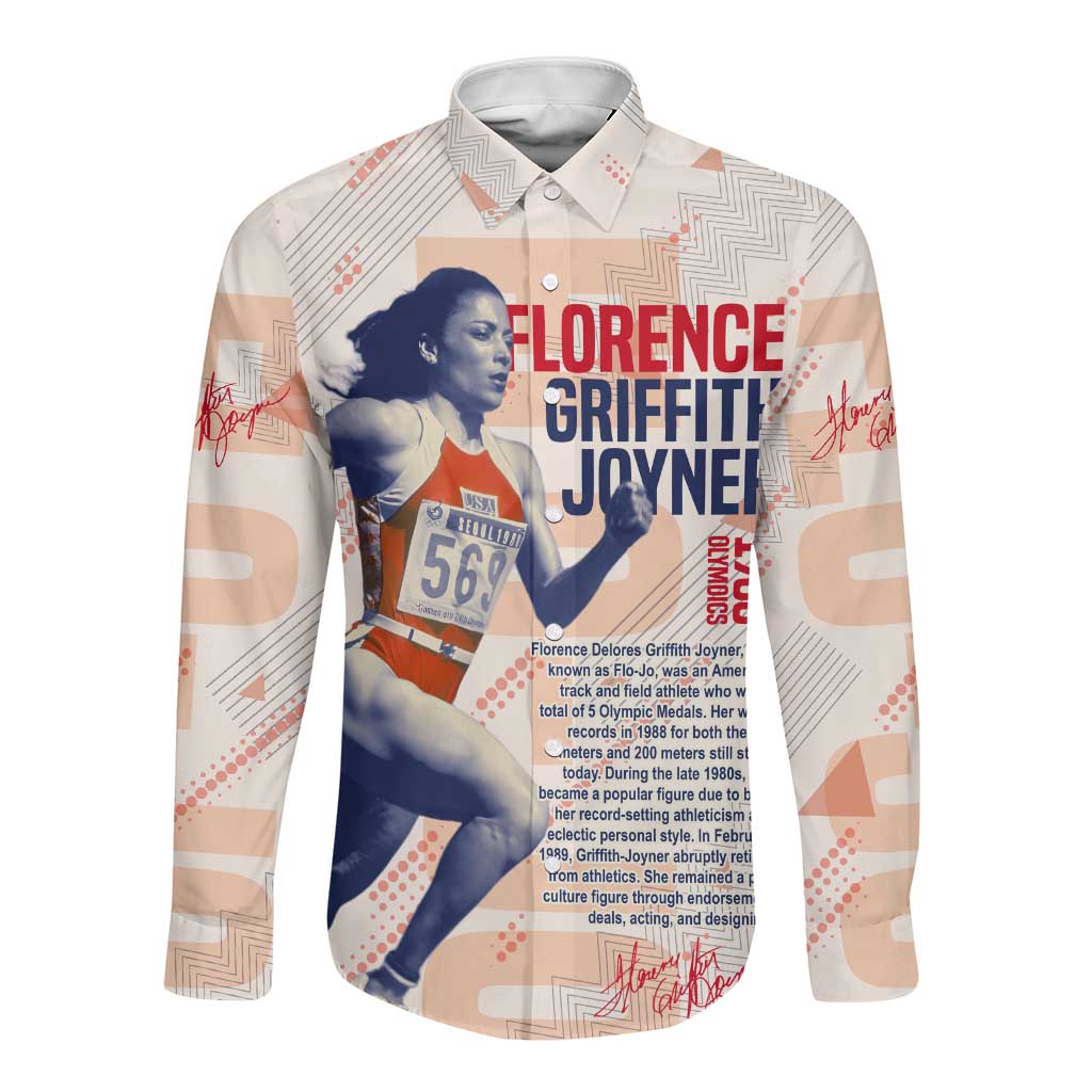 The Phenomenal Woman Flo-Jo Long Sleeve Button Shirt 1988 Olympic
