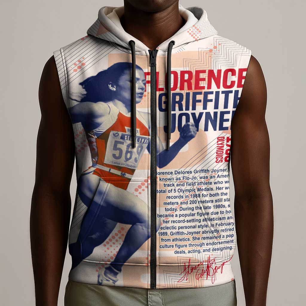 The Phenomenal Woman Flo-Jo Sleeveless Zip Hoodie 1988 Olympic - African Pride