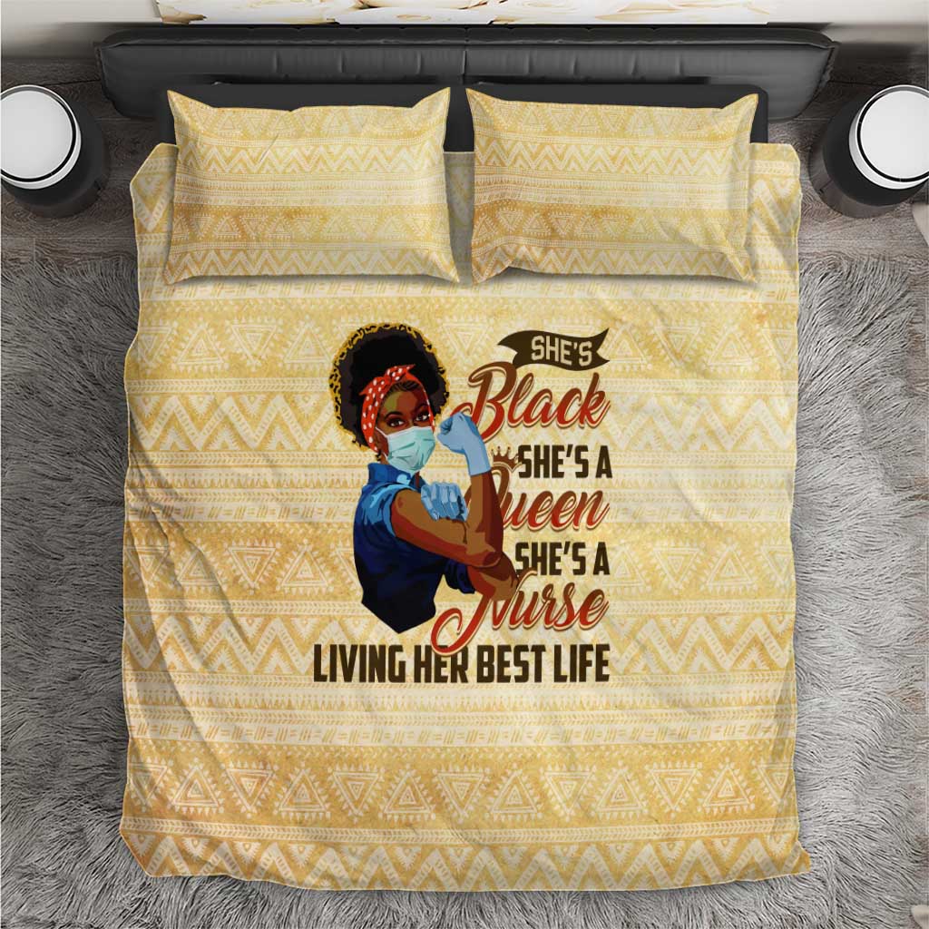 Afro Nurses Bedding Set Black Queen African