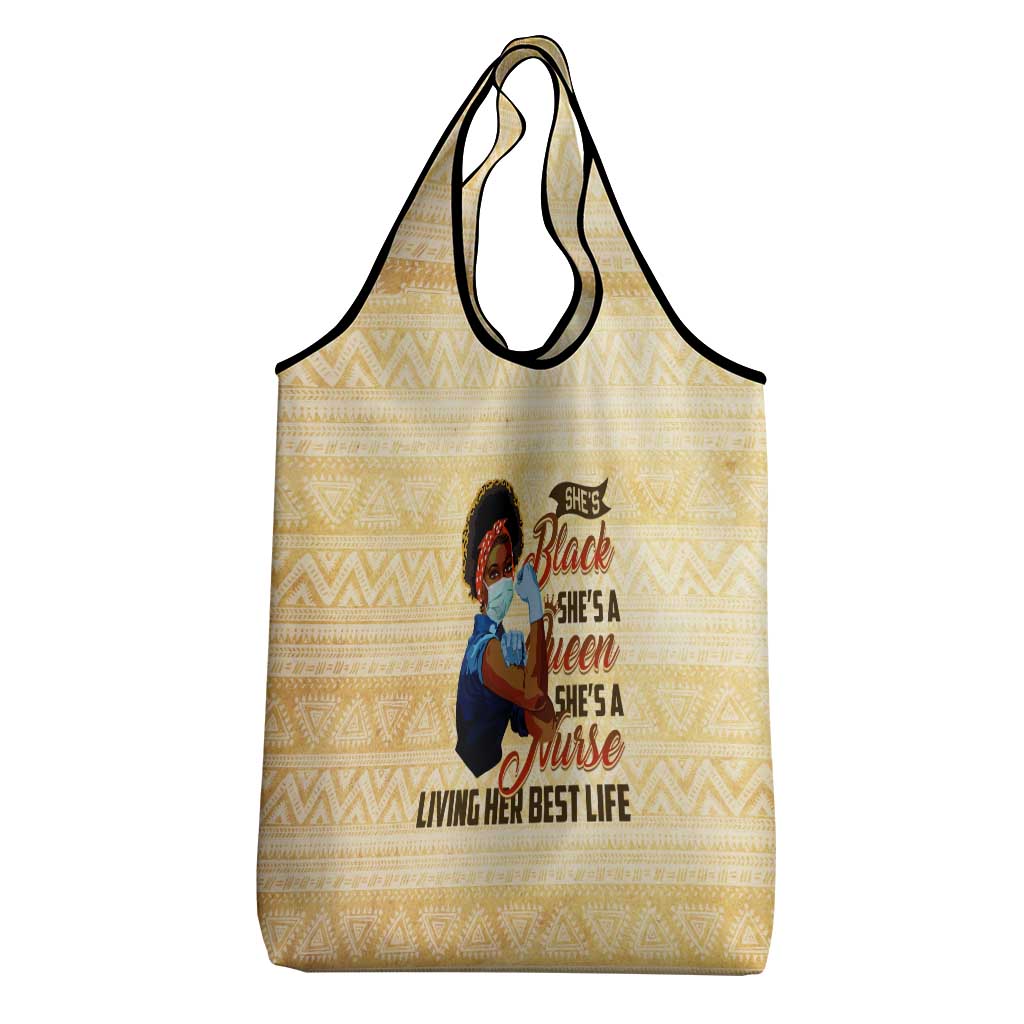 Afro Nurses Grocery Bag Black Queen African