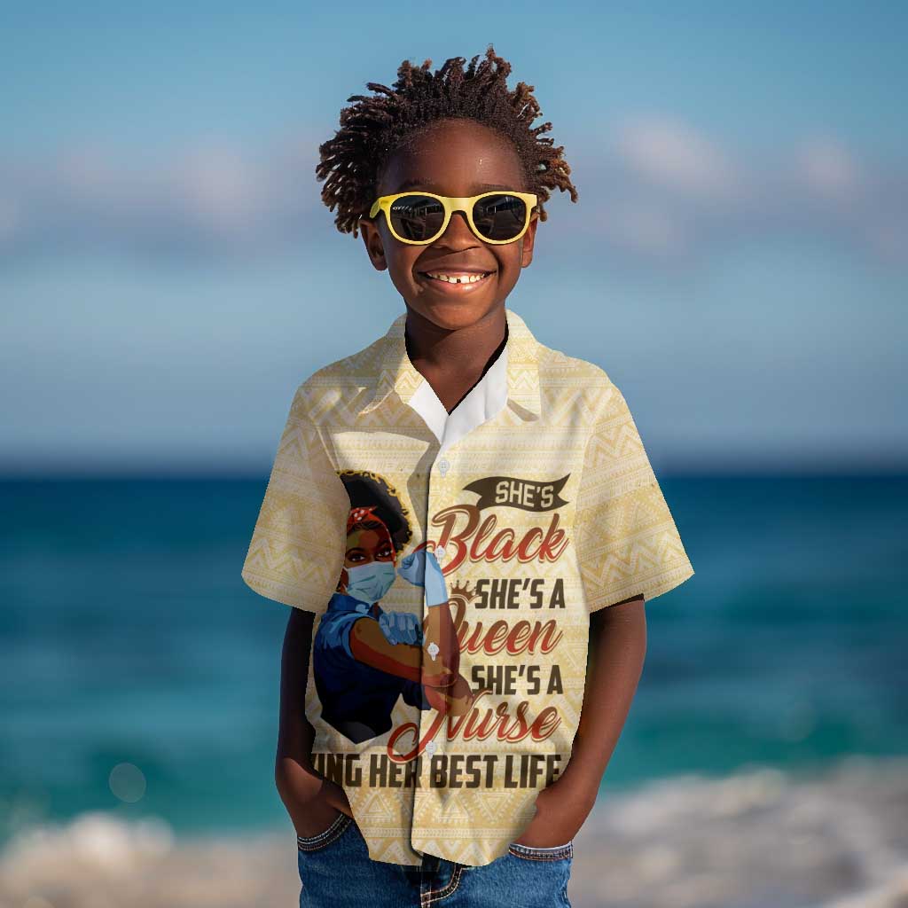 Afro Nurses Kid Hawaiian Shirt Black Queen African