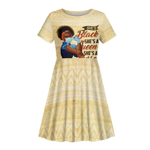 Afro Nurses Kid Short Sleeve Dress Black Queen African