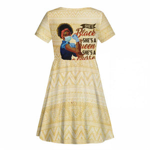 Afro Nurses Kid Short Sleeve Dress Black Queen African