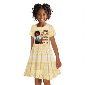 Afro Nurses Kid Short Sleeve Dress Black Queen African