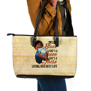 Afro Nurses Leather Tote Bag Black Queen African