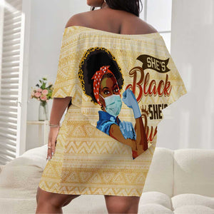 Afro Nurses Off Shoulder Short Dress Black Queen African