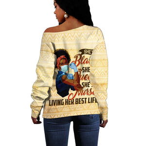 Afro Nurses Off Shoulder Sweater Black Queen African