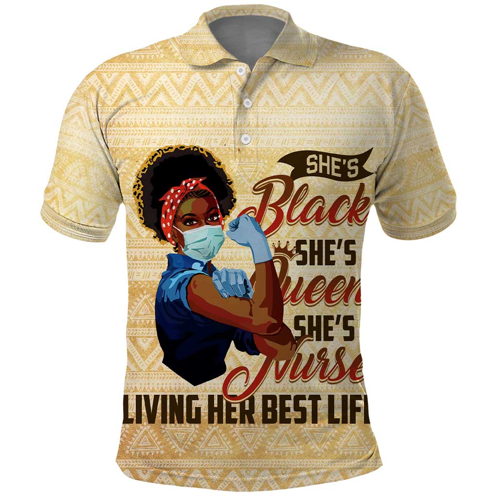 Afro Nurses Polo Shirt Black Queen African