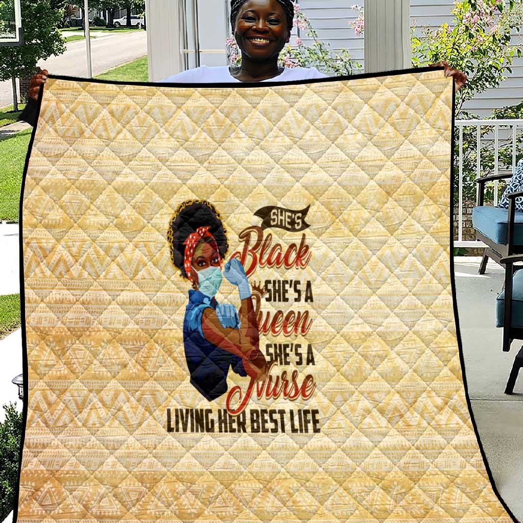 Afro Nurses Quilt Black Queen African