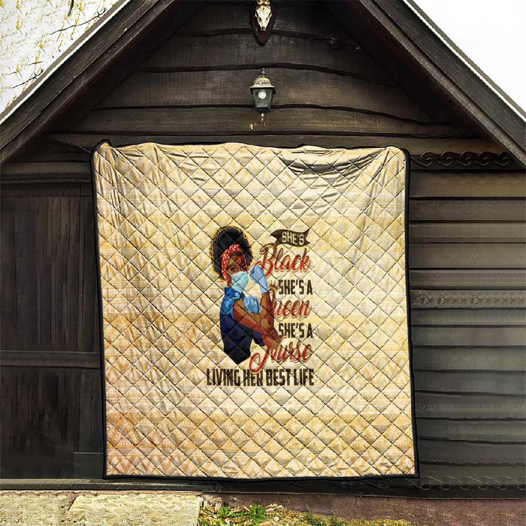 Afro Nurses Quilt Black Queen African