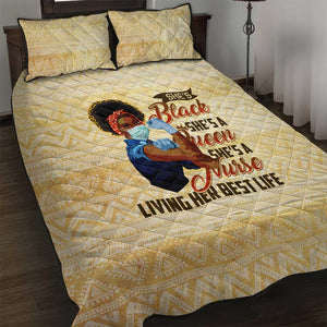 Afro Nurses Quilt Bed Set Black Queen African