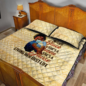 Afro Nurses Quilt Bed Set Black Queen African