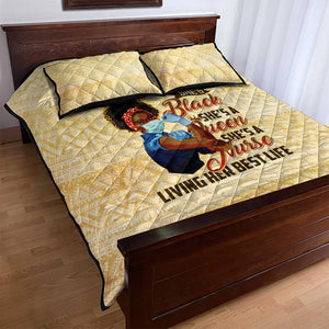 Afro Nurses Quilt Bed Set Black Queen African