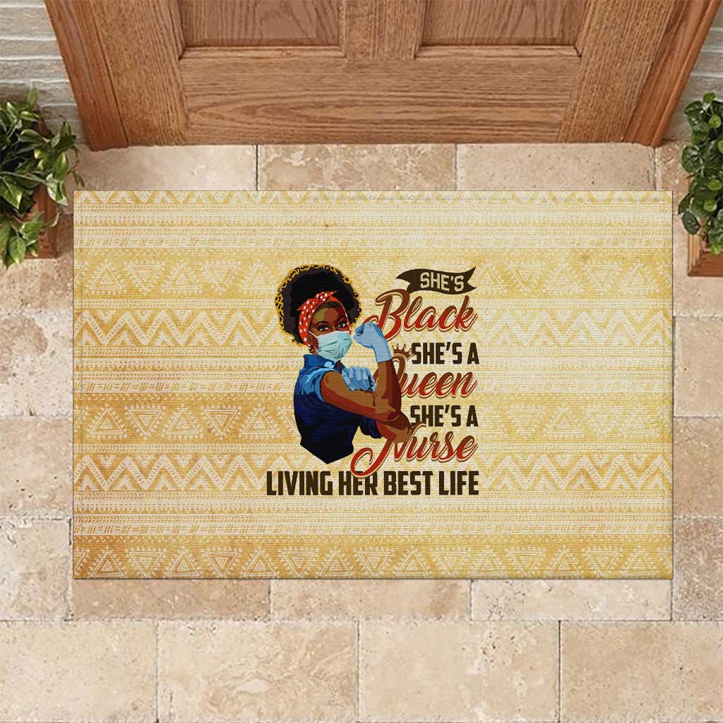 Afro Nurses Rubber Doormat Black Queen African