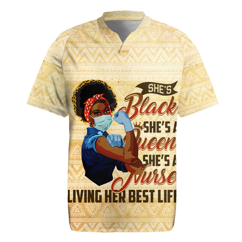 Afro Nurses Rugby Jersey Black Queen African