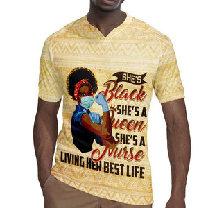 Afro Nurses Rugby Jersey Black Queen African