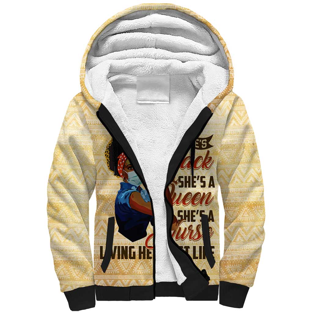 Afro Nurses Sherpa Hoodie Black Queen African