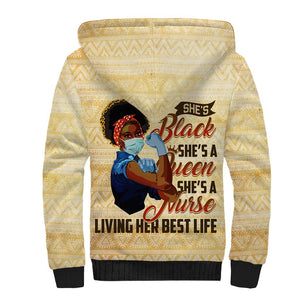 Afro Nurses Sherpa Hoodie Black Queen African