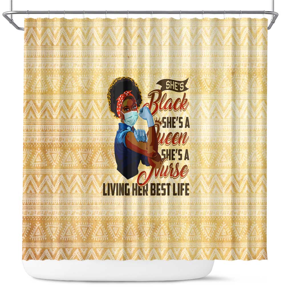 Afro Nurses Shower Curtain Black Queen African