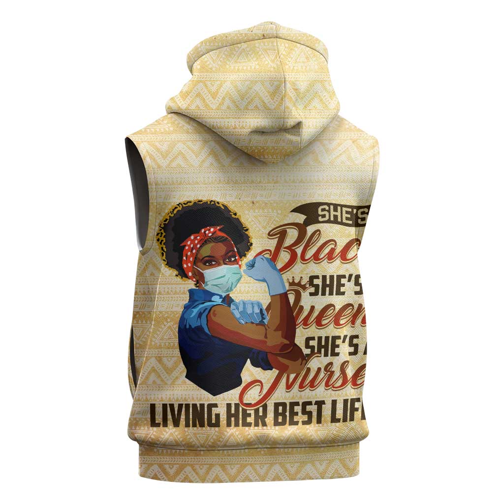 Afro Nurses Sleeveless Hoodie Black Queen African - African Pride