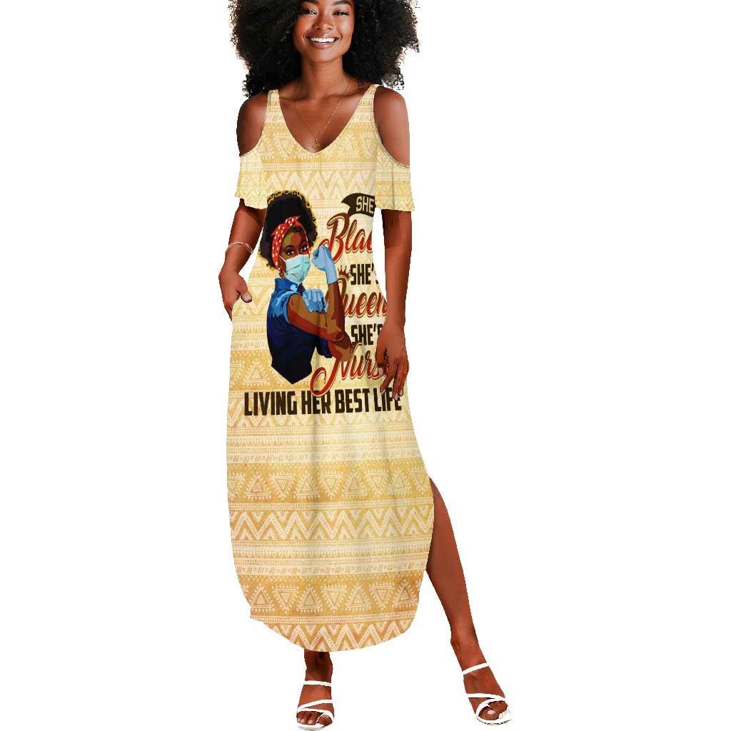 Afro Nurses Summer Maxi Dress Black Queen African