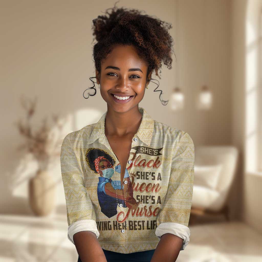 Afro Nurses Women Casual Shirt Black Queen African