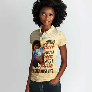 Afro Nurses Women Polo Shirt Black Queen African